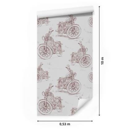 Tapeta Szkicowane Retro Motocykle 3D