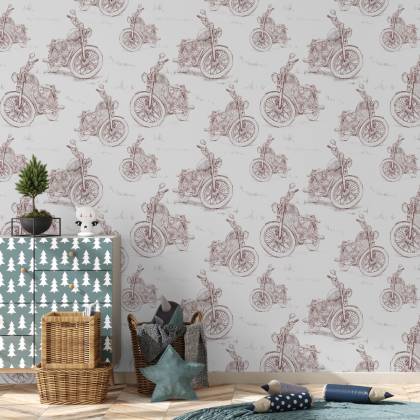 Tapeta Szkicowane Retro Motocykle 3D
