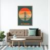 Plakat Most Golden Gate W Stylu Vintage Rama Aluminiowa Kolor Srebrny