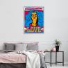 Plakat Kolorowy Portret Kobiety I Napisy W Stylu Hippie Rama Aluminiowa Kolor Srebrny