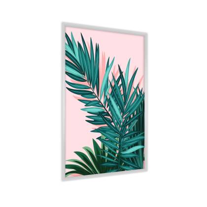 Plakat Ciemnozielone Liście Palmowe Rama Aluminiowa Kolor Czarny
