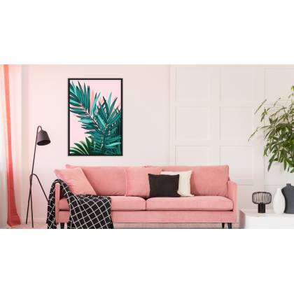 Plakat Ciemnozielone Liście Palmowe Rama Aluminiowa Kolor Czarny