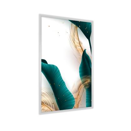 Plakat Abstrakcyjne Liście Egzotyczne Rama Aluminiowa Kolor Czarny