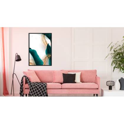 Plakat Abstrakcyjne Liście Egzotyczne Rama Aluminiowa Kolor Czarny