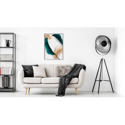 Plakat Abstrakcyjne Liście Palmowe Rama Aluminiowa Kolor Czarny