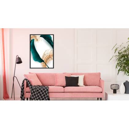 Plakat Abstrakcyjne Liście Palmowe Rama Aluminiowa Kolor Czarny