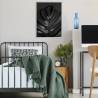 Plakat Czarny Liść Monstery Rama Aluminiowa Kolor Srebrny