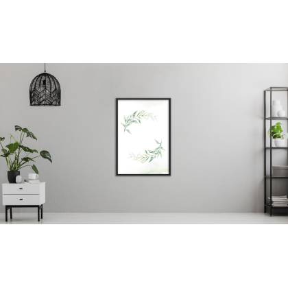 Plakat Akwarelowe Listki Rama Aluminiowa Kolor Czarny