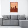 Plakat Travel To Detroit Rama Aluminiowa Kolor Srebrny