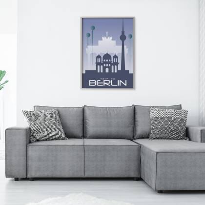 Plakat Trip To Berlin Rama Aluminiowa Kolor Czarny