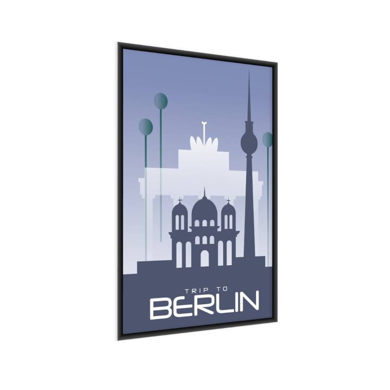 Plakat Trip To Berlin Rama Aluminiowa Kolor Srebrny