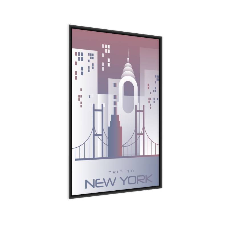 Plakat Trip To New York Rama Aluminiowa Kolor Srebrny