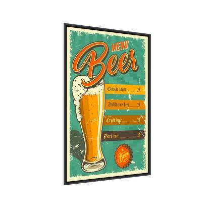 Plakat Piwne Menu Na Styl Vintage Rama Aluminiowa Kolor Czarny