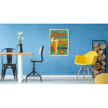 Plakat Piwne Menu Na Styl Vintage Rama Aluminiowa Kolor Srebrny