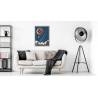 Plakat Rakiety Planety I Gwiazdy W Stylu Retro Rama Aluminiowa Kolor Srebrny
