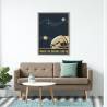 Plakat Astronauta W Kosmosie W Stylu Vintage Rama Aluminiowa Kolor Czarny