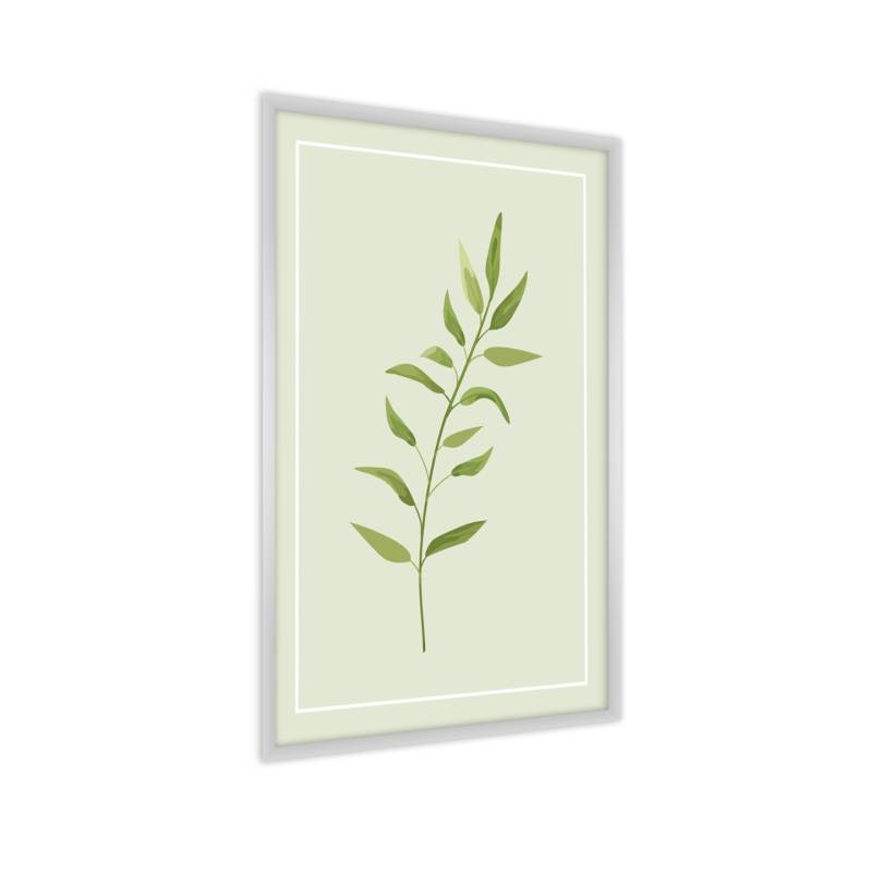 Plakat Malowane Liście Eukaliptusa Rama Aluminiowa Kolor Srebrny
