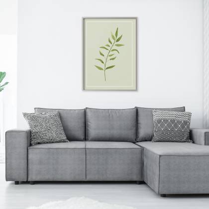 Plakat Malowane Liście Eukaliptusa Rama Aluminiowa Kolor Srebrny