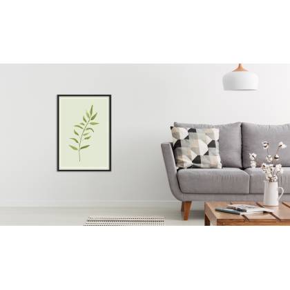 Plakat Malowane Liście Eukaliptusa Rama Aluminiowa Kolor Srebrny