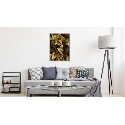 Plakat Jesienne Leśne Liście Rama Aluminiowa Kolor Czarny