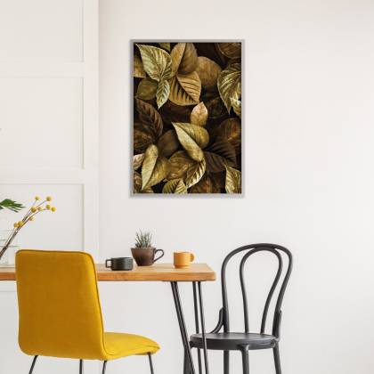 Plakat Jesienne Leśne Liście Rama Aluminiowa Kolor Czarny