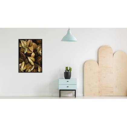 Plakat Jesienne Leśne Liście Rama Aluminiowa Kolor Czarny