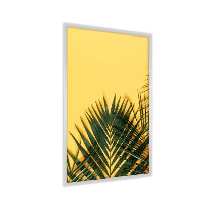 Plakat Liście Palmy Na Żółtym Tle Rama Aluminiowa Kolor Czarny