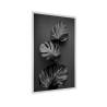 Plakat Błyszczące Ciemne Liście Rama Aluminiowa Kolor Srebrny