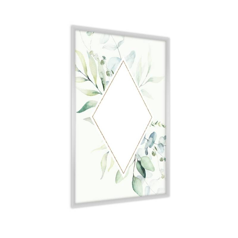 Plakat Kwiatowa Geometria Rama Aluminiowa Kolor Czarny