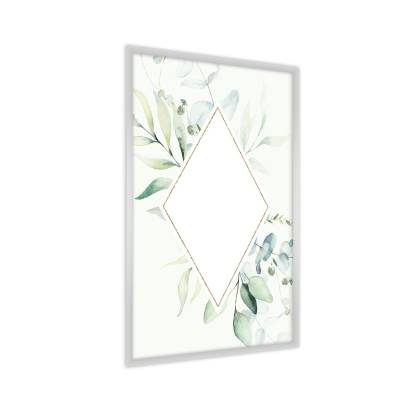 Plakat Kwiatowa Geometria Rama Aluminiowa Kolor Srebrny