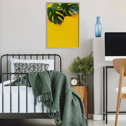 Plakat Wielkie Liście Monstery Rama Aluminiowa Kolor Czarny