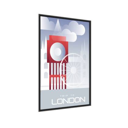 Plakat Trip To London Rama Aluminiowa Kolor Czarny