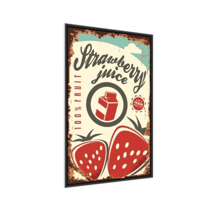 Plakat Sok Truskawkowy W Stylu Vintage Rama Aluminiowa Kolor Srebrny