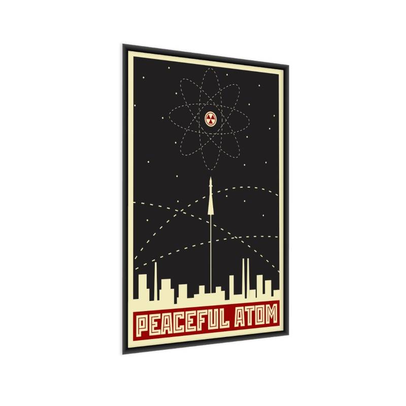 Plakat Kosmos I Napisy W Stylu Retro Rama Aluminiowa Kolor Czarny