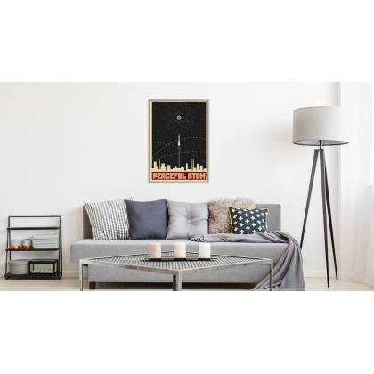 Plakat Kosmos I Napisy W Stylu Retro Rama Aluminiowa Kolor Czarny