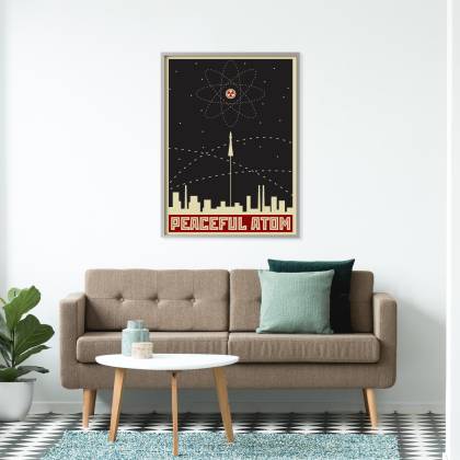 Plakat Kosmos I Napisy W Stylu Retro Rama Aluminiowa Kolor Czarny