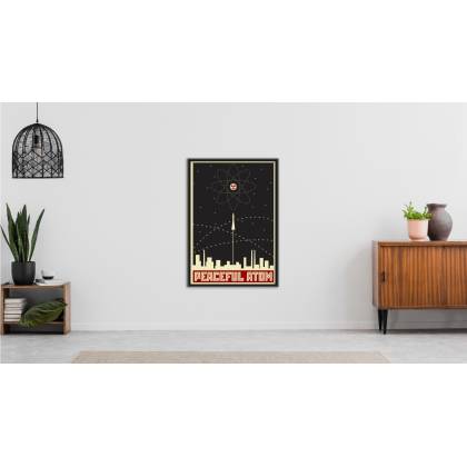 Plakat Kosmos I Napisy W Stylu Retro Rama Aluminiowa Kolor Czarny