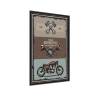 Plakat Motocykl Z Akcesoriami I Napisami W Stylu Vintage Rama Aluminiowa Kolor Srebrny