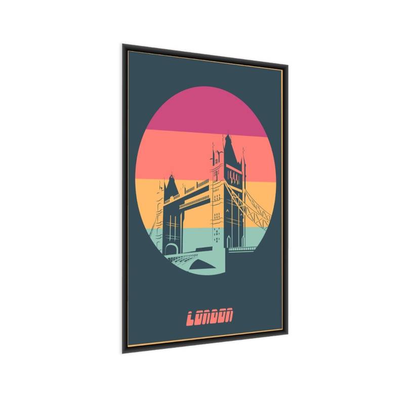 Plakat Most Tower Bridge W Stylu Vintage Rama Aluminiowa Kolor Czarny