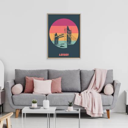 Plakat Most Tower Bridge W Stylu Vintage Rama Aluminiowa Kolor Czarny