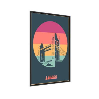 Plakat Most Tower Bridge W Stylu Vintage Rama Aluminiowa Kolor Srebrny