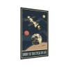 Plakat Sondy Kosmiczne W Stylu Vintage Rama Aluminiowa Kolor Srebrny