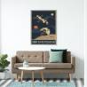 Plakat Sondy Kosmiczne W Stylu Vintage Rama Aluminiowa Kolor Srebrny