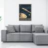 Plakat Asteroida Gwiazdy I Rakieta Kosmiczna W Stylu Vintage Rama Aluminiowa Kolor Srebrny