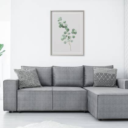 Plakat Delikatne Liście Eukaliptusa Rama Aluminiowa Kolor Czarny