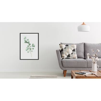 Plakat Delikatne Liście Eukaliptusa Rama Aluminiowa Kolor Srebrny