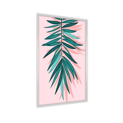 Plakat Tropikalny Liść Palmy Rama Aluminiowa Kolor Czarny
