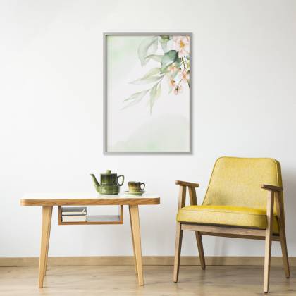 Plakat Akwarelowe Kwiatowe Detale Rama Aluminiowa Kolor Srebrny