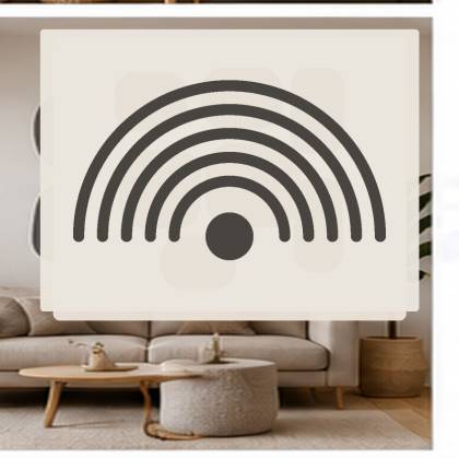 Szablon malarski GEO115 Art Deco fan z punktem – aranżacja