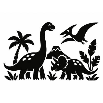 Szablon malarski DC12 Przyjazne dinozaury – wzór